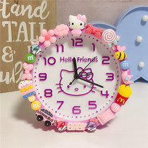 Alarm clock Cute bedroom childrens girl slacker get up artifact primary school students with princess cartoon mute bedside clock