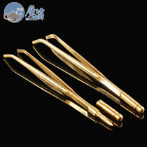 Magic flute tea clip Kung Fu Tea Cup tweezers tea set accessories stainless steel pure copper thick tea ceremony tea drinking tools
