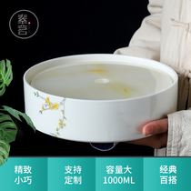 Plain high-grade jade tea tray household small white porcelain simple hand-painted Japanese pot bearing dry bubble tea table kung fu tea set