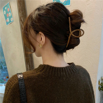 Simple and cold style cross-grip clip large Korean temperament elegant hair grip back of the head hairpin French retro hair accessories