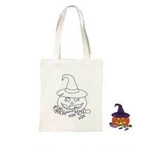 Custom custom Halloween diy painting canvas bag Childrens handmade hand-painted graffiti bag Kindergarten environmental protection portable