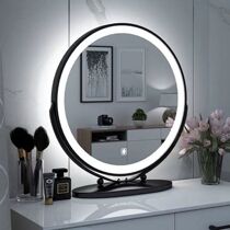 Cosmetic mirror desktop patch light with LED light dressing mirror ins Wind girl heart bedroom desktop large Beauty Mirror