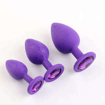 New anal plug three sets with drill large small and medium size diamond anal plug adult flirting after vestibule soft silica gel anal plug
