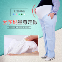 Maternity nurse pants White pink blue light green adjustable belly pants custom plus size