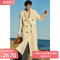 riz high-end white Suli double-sided cashmere coat women long alpaca wool wool wool jacket autumn women
