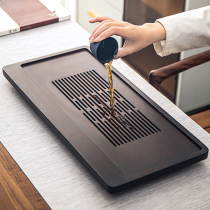 Rectangular bamboo tea tray walnut color household drainage tea table modern simple water storage drainage tea sea dry bubble tray tray