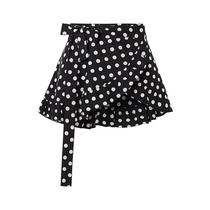 Caroline Constas lotus leaf edge polka dots soft glutinous wrap mini half body dress 2022 new