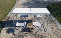 Special price Xian foldable table Outdoor stall stall table and chair combination Portable aluminum alloy simple picnic table