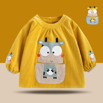 Male baby anti-dressing gown child bib autumn and winter baby apron eating painting foreign waterproof and anti-dirty