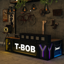 Industrial style cashier counter Cafe Milk tea shop Creative front desk Internet cafe Retro corner restaurant Bar bar