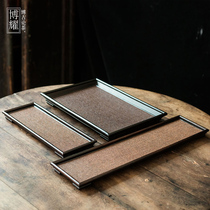 Rattan woven tea bamboo tea tray bamboo weaving dry brew table vintage kung fu tea set tray old-fashioned nostalgic small tea saucer