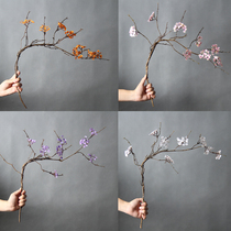 Zen vase flower arrangement simulation cherry blossom rattan branch living room fake flower decoration floral dried branch tea room ornaments