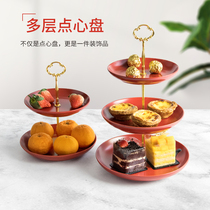 My Tour red festive creative Net red multi-layer fruit tray living room household snacks candy box snack rack
