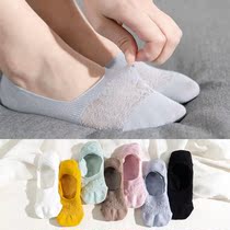 Fenteng New Lady Light Mouth Mesh Ship Socks Spring Summer Korean version ultra-thin cotton short socks Silicone Anti Slip Invisible