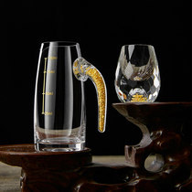 White wine cup set Creative household crystal glass wine dispenser Small mouthful cup Diamond Jinshan wine gift box