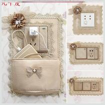 Dust cover wall sticker Wall decorative cover simple switch protective cover European non-stick switch lace double switch guest