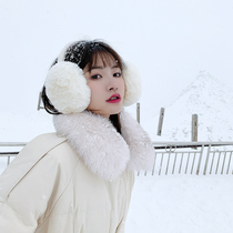 Temperature difference earmuffs keep warm womens winter Korean version of cute students ear protection plush earrings antifreeze folding earmuffs