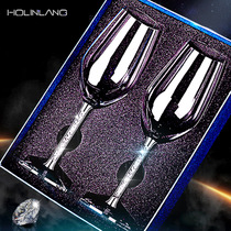 High-grade wine glass set Household luxury crystal wine decanter European cup holder Glass goblet pair