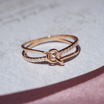 18K rose gold natural diamond lingering ring fashion gold hipster row Diamond Cross diamond ring to send girlfriend