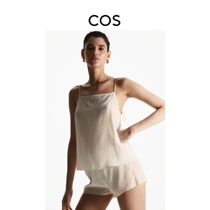 COS Womens Dress Standard Version Slim with texture Genuine Silk Blouse White 2022 Spring new product 1052038001