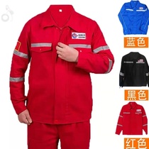 China chemical work clothes pure cotton pure cotton labor insurance welding CNOOC shipyard thickened anti-scalding wear-resistant mens suit