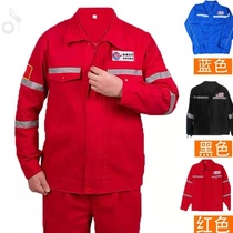 China chemical overalls cotton cotton cotton labor protection welding CNOOC Shipyard thick anti-scalding wear-resistant mens suit