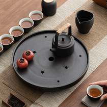 Zhen Wei modern ceramic round water storage tea tray home office tea set home simple dry bubble tray small tea table
