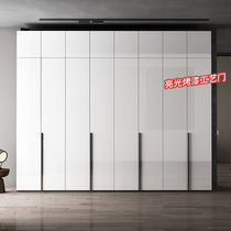 Wardrobe home bedroom white paint modern simple four or six door storage home cabinet light luxury minimalist wardrobe