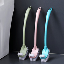 Thickened plastic long handle double-sided dead angle soft hair cleaning toilet brush toilet curved toilet brush gap brush