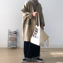 RICHMAN spring and autumn stitching color Japanese trench coat men long loose cityboy knee coat coat men