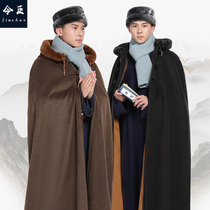 Shangyuan Jins plush meditation cloak warm winter cloak meditation cloak monk suit hooded plus Velvet