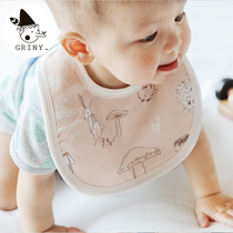 Griny grini baby U shape round mouth newborn saliva towel 6 layers of bamboo cotton yarn cloth baby bib anti-puff