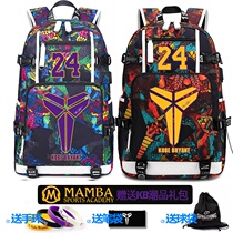 Kobe Black Mamba commemorative tribute No. 24 basketball print backpack male sports backpack student schoolbag tide luminous