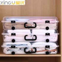 Star you bed bottom storage box household flat transparent clothes finishing box with buckle dormitory extra-large storage box