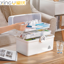 Xingyou medical box Family pack Household storage box Student dormitory small portable medical box First aid box Small medicine box