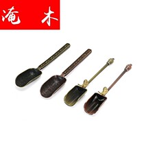 Flooded Wood kung fu tea set tea pot teaspoon teaspoon tea shovel copper alloy tea shovel tea tea tea set accessories six Jun