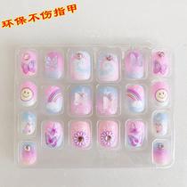 Childrens nail stickers girl princess cute waterproof safety bright crystal desirable with nail art cartoon sticker accessories set