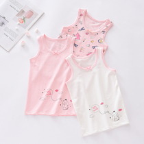 Childrens vest wearing cotton spring and autumn winter belly protection girl Middle and big child warm base shirt girl sling underwear