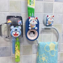 Children Cartoon Toothbrushes Shelving Cup Free Toiletries Cup Automatic Squeeze Toothpaste Thever Squeezer squeezer wall-mounted containing box