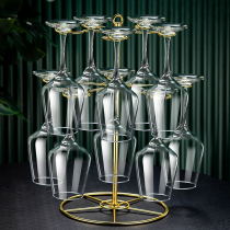 Light luxury high-end luxury wine glass set Household 10 creative personality crystal cup Glass goblet rack wine set