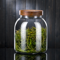Tea jar glass sealed jar small bottle transparent household glass jar food grain storage box storage tank