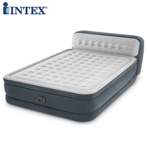 Original INTEX luxury backrest line pull inflatable mattress double enlarged double layer air bed built-in electric pump