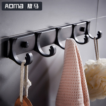Black Nordic Space Aluminum Platoon Hooked hook Hook Hood Hood Hook Wall Towel Hook Hanger Hanger Cool Clothes