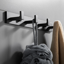  Thickened bathroom towel hook hanger hook punch-free wall hanging black bathroom clothes row hook wall row