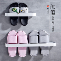 Bathroom hanging trailer rack wall hanging non-perforated toilet hanger shower room slippers Wall toilet
