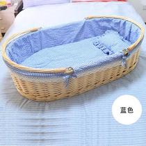 Jin Fuji Baby Cradle Bed Carrier Sleeping Baby Bed Newborn Handle Basket Solid Wood Cradle