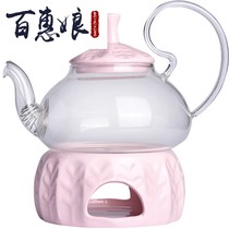 Baihui Niang Arabian glass teapot tea cup set high temperature resistant glass fruit tea tea tea tea with heating candle