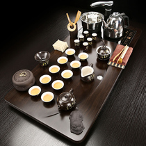 New Chinese tea set Household tea table Simple tea tray Kettle one-piece drainage Light luxury modern solid wood tray
