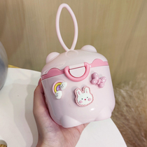 Baby milk powder box portable out large capacity baby storage tank Mini small sealed round flower