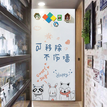  Wallpaper glass soft whiteboard wall stickers do not hurt the wall Removable hanging teaching office small white board writing board magnetic power blackboard graffiti rewritable class drawing board Household childrens magnetic stickers iron suction
